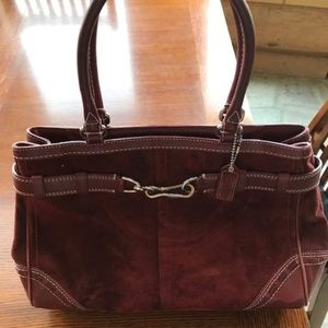 Coach Hampton Suede Leather Satchel